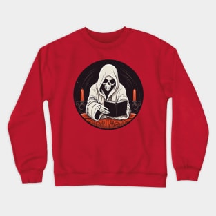 Cool Grim Reaper Book Lover Crewneck Sweatshirt